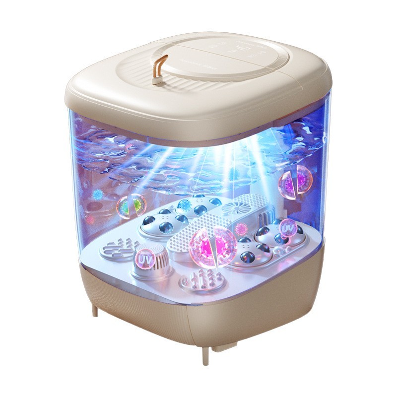 工厂定制2025新款泡脚桶高深电动按摩恒温加热家用烘脚足浴洗脚盆图4