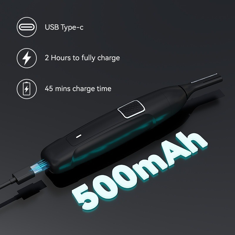 新款跨境男士女士带充电指示灯浮动胡子眉毛耳毛修剪器精密修剪造图2