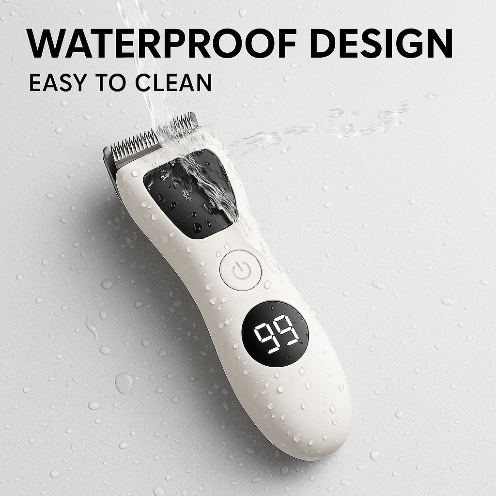 跨境新品电动剃毛器带镜子私处剃阴器女士防水电动刮毛刀数显款图4