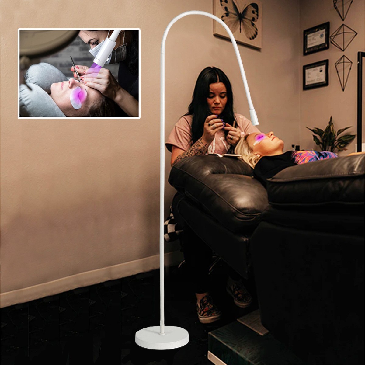 UV美睫美甲胶水固化灯5W CE认证冷光源脚踩胶水速干灯图2