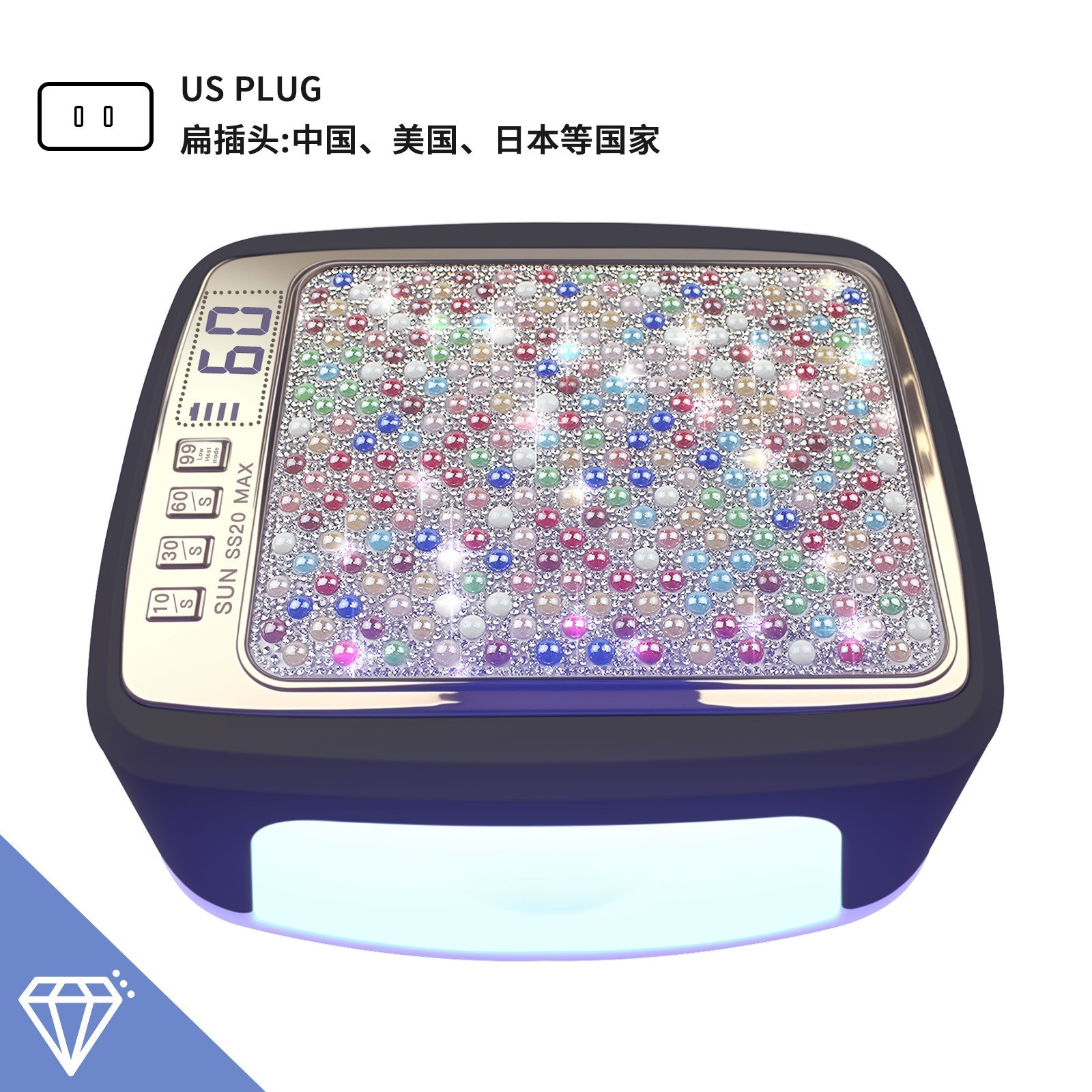 跨境新品充电美甲灯光疗机SUNSS20蓄电指甲烘干机LED图3