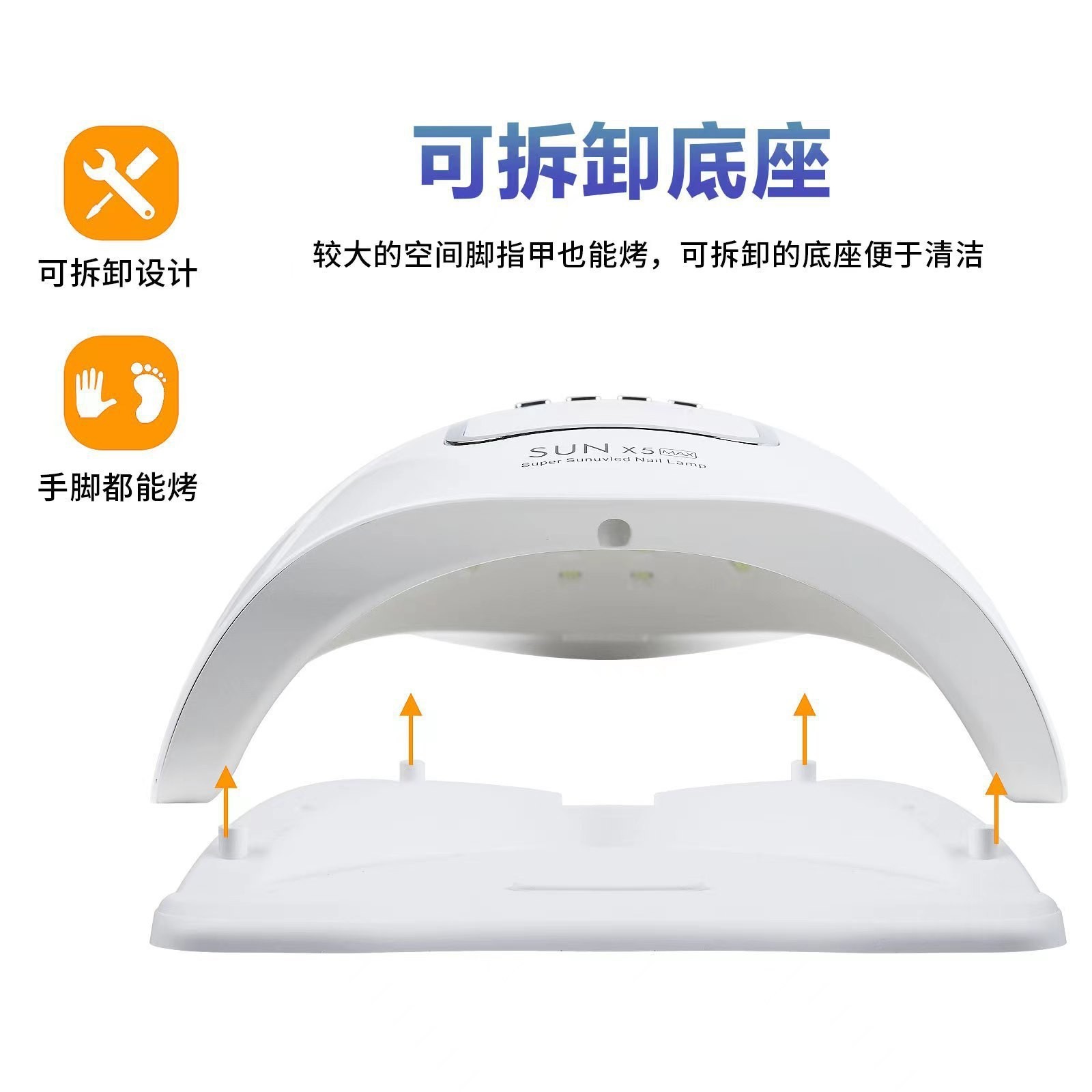SUNX5MAX美甲光疗机45可灯珠智能感应甲油胶烘干机120W美甲灯图2