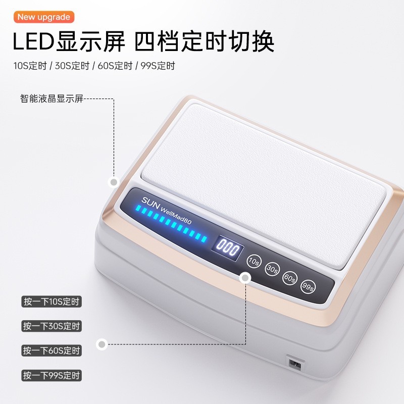 新款穿戴甲美甲灯手枕光疗灯双手美甲烤灯 大功率uv固化美甲灯图3
