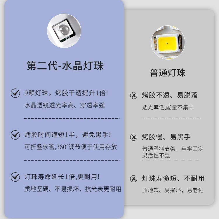 智能感应台式美甲灯蓄电速干贴甲片穿戴甲指甲光疗灯美甲莲花烤灯图3