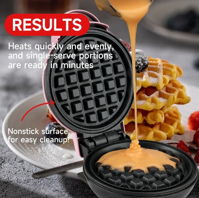 迷你华夫饼机家用烘焙蛋糕华夫饼机器三明治早餐机waffle maker图4