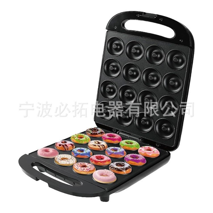 跨境热销外贸出口 多功能16孔甜甜圈机 双面加热早餐机烘焙面包图5