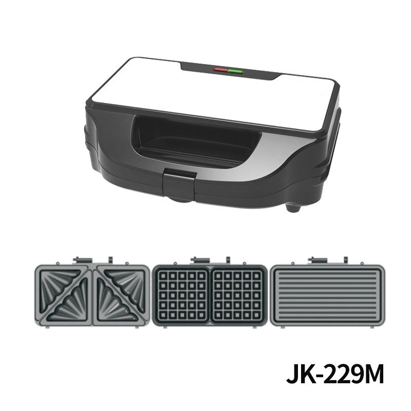 三明治机多功能早餐机 三套可换盘家用吐司面包机华夫饼早餐机图2