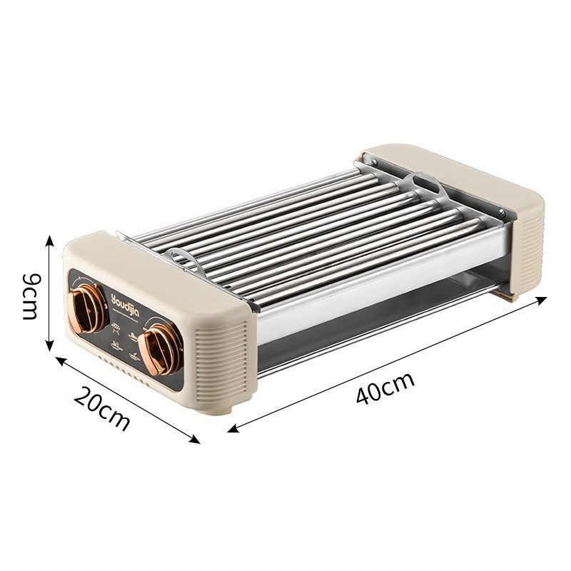 家用无油烟不粘烤盘电烧烤炉便携式多功能小型全自动烤肠机 跨境图5