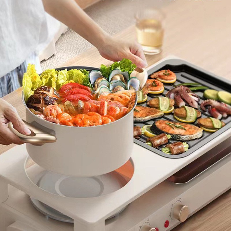 家用韩式火锅烧烤一体锅多功能烤肉机室内电烤盘涮烤无烟烤盘图4