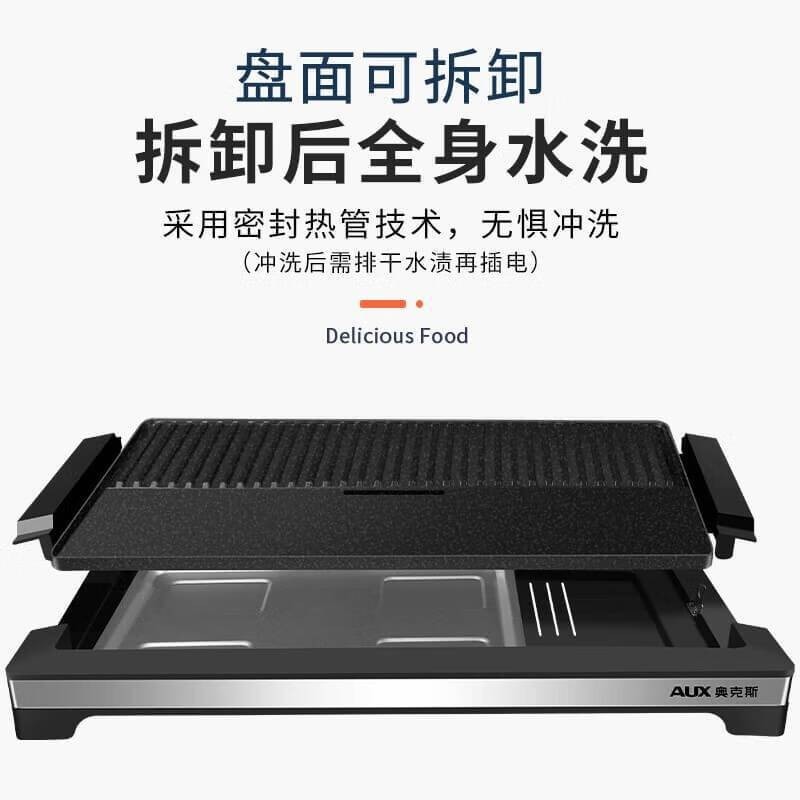 家用电烤盘烤肉盘不粘无烟专用轻烟电烤锅电烧烤炉烤串机图2