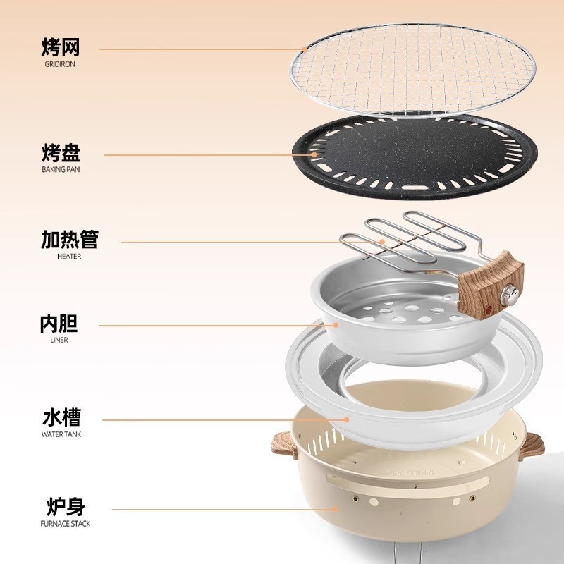 围炉煮茶电烤炉火炉套装电碳两用器具全套电烧烤炉家用围聚烤肉炉图2