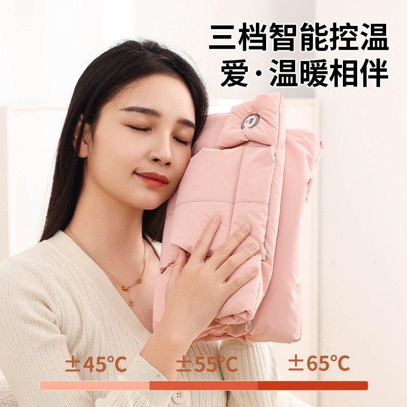 跨境品牌智能羽绒暖手宝USB无水低压防爆石墨烯暖手袋 暖腰暖背加图4