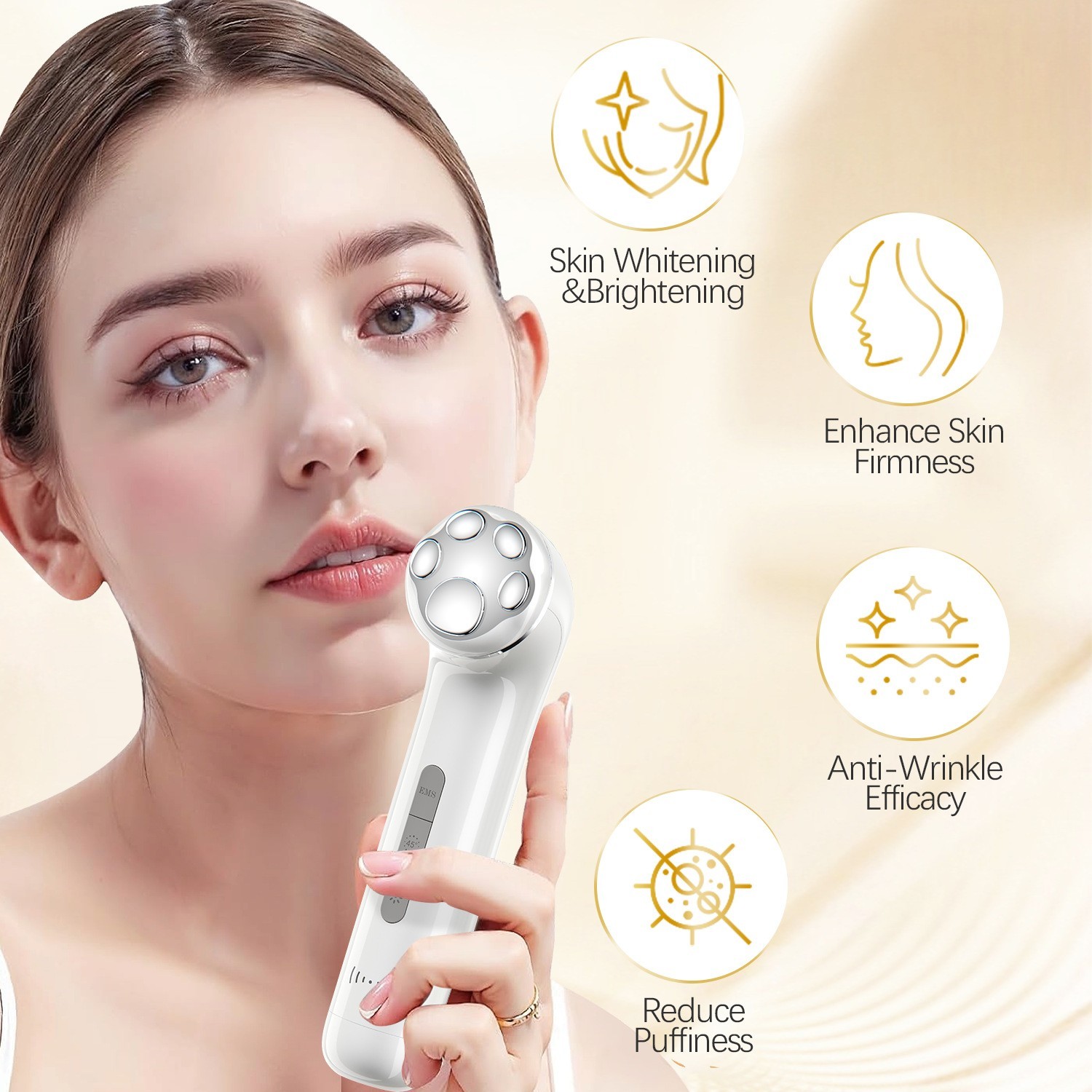 跨境新款便携式EMS美容仪定制 电动面部护理仪器减少皱纹紧致嫩肤图2