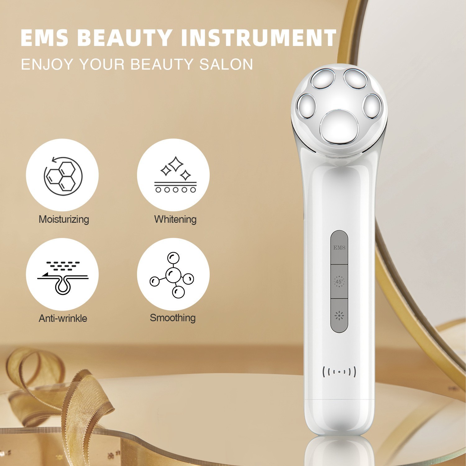 跨境新款便携式电子美容仪定制家用电动美容仪器减少皱纹紧致嫩肤图4