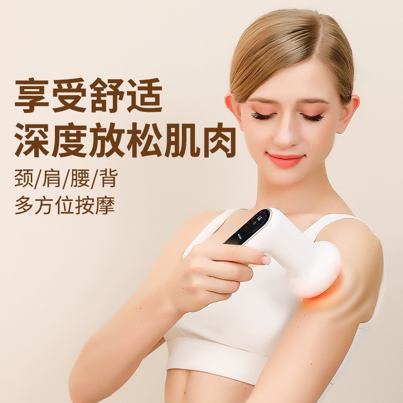 跨境推脂机美体按摩仪家用手持无线按摩捶颈部腰部肩部揉捏筋膜枪图3