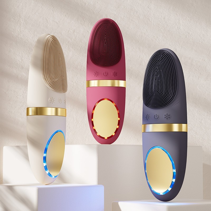 跨境洁面仪深层清洁硅胶毛孔清洁洗脸刷冷热美容按摩震动导入仪图2