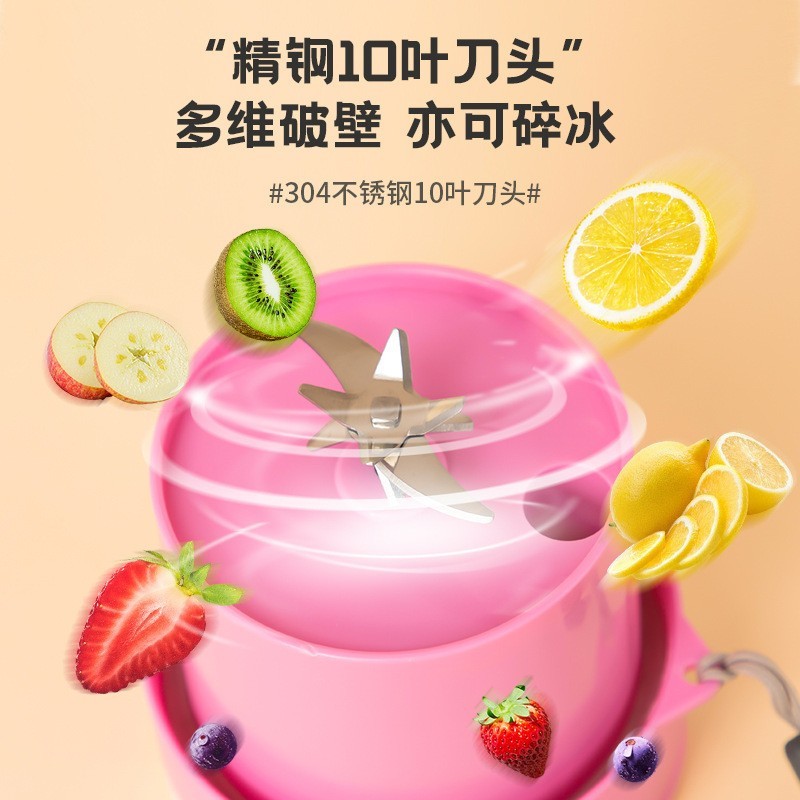 跨境迷你榨汁机无线便携式充电小型家用全自动果汁榨汁杯吨吨杯图2
