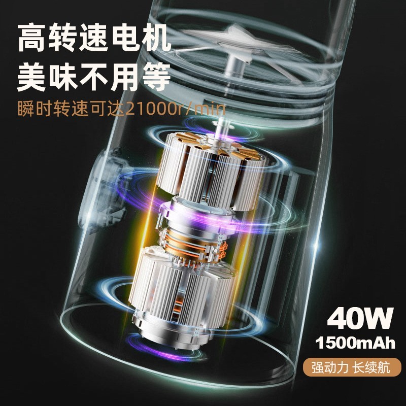 跨境榨汁机新款便携式充电小型辅食碎冰家用多功能果汁机榨汁杯图3