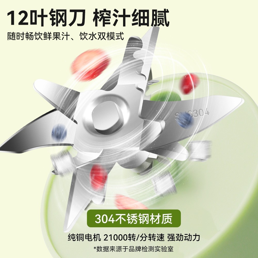 2025新款便携式榨汁机小型家用果汁压榨机无线充电迷你电动榨汁杯图2