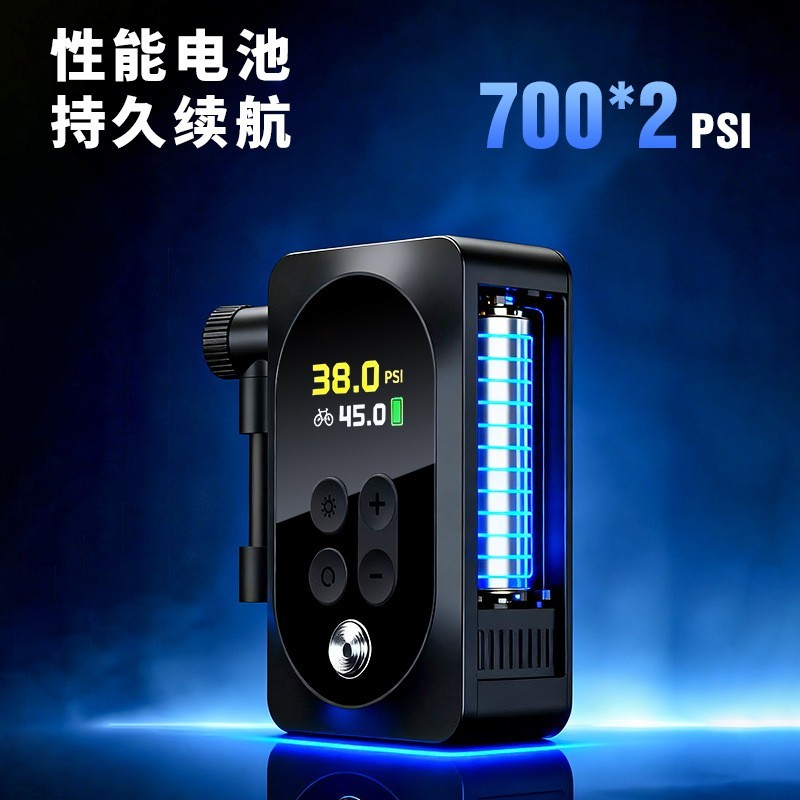 多功能山地公路自行车充气泵骑行智能数显便携式电动打气泵跨境图2