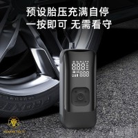 外贸专供车载充气泵汽车无线电动打气筒自行车便携带胎压监测照明