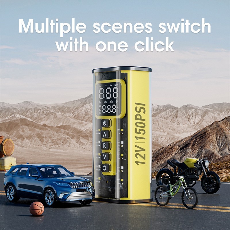车载充气泵便携数显打气筒通用电动打气泵手持汽车充气泵厂家图2