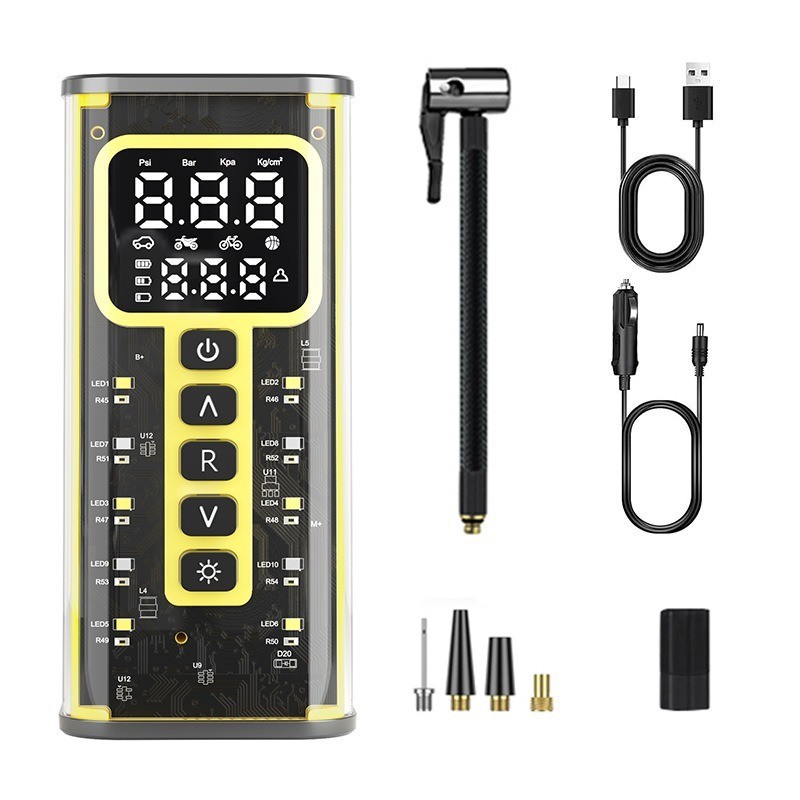 车载充气泵便携数显打气筒通用电动打气泵手持汽车充气泵厂家图5