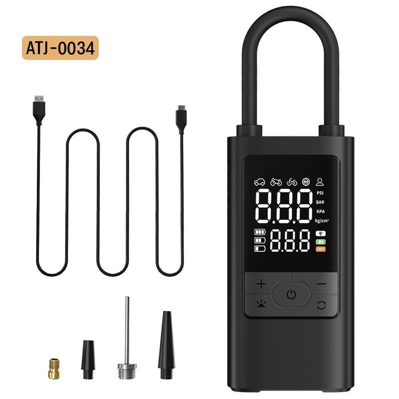 跨境专供智能数显车载便携式锂电池无线手持型多功能打气泵充气泵图5