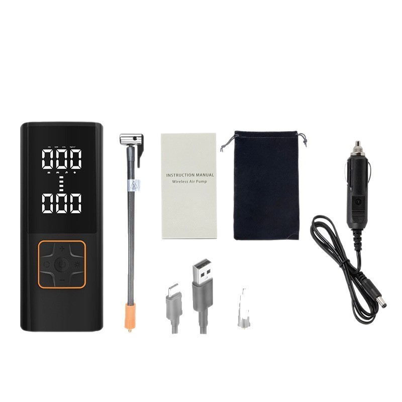 无线充气泵便携式车载充气泵双屏车载汽车自行车轮胎打气图3