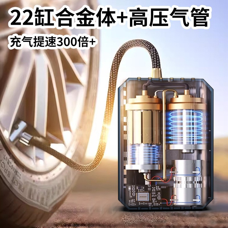 便携式多功能无线打气泵家用打气筒汽车自行车轮胎电动车载充气泵图4
