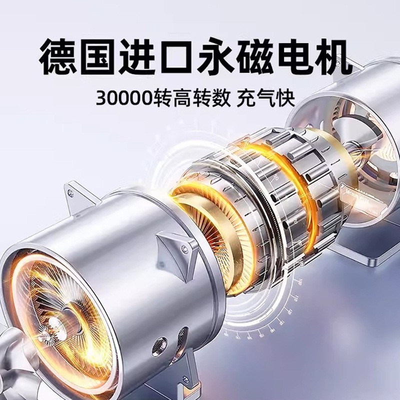 便携式多功能无线打气泵家用打气筒汽车自行车轮胎电动车载充气泵图3