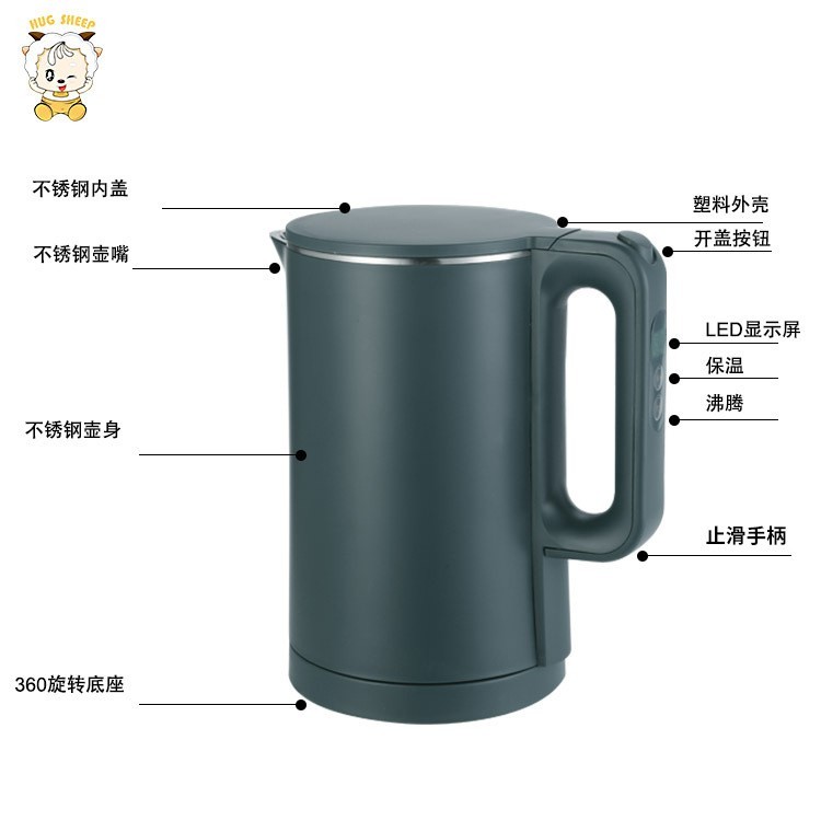 电热水壶不锈钢烧水壶大容量热水壶煮开水壶家用烧水壶图2