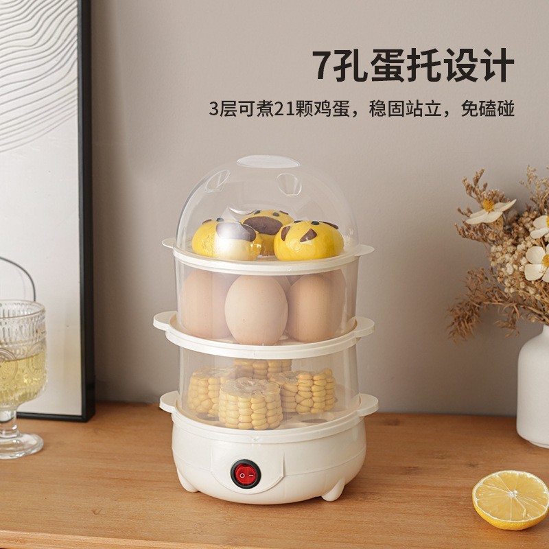 蒸蛋器多功能家用双层早餐机小型防干烧蒸锅自动断电迷你煮蛋锅图3