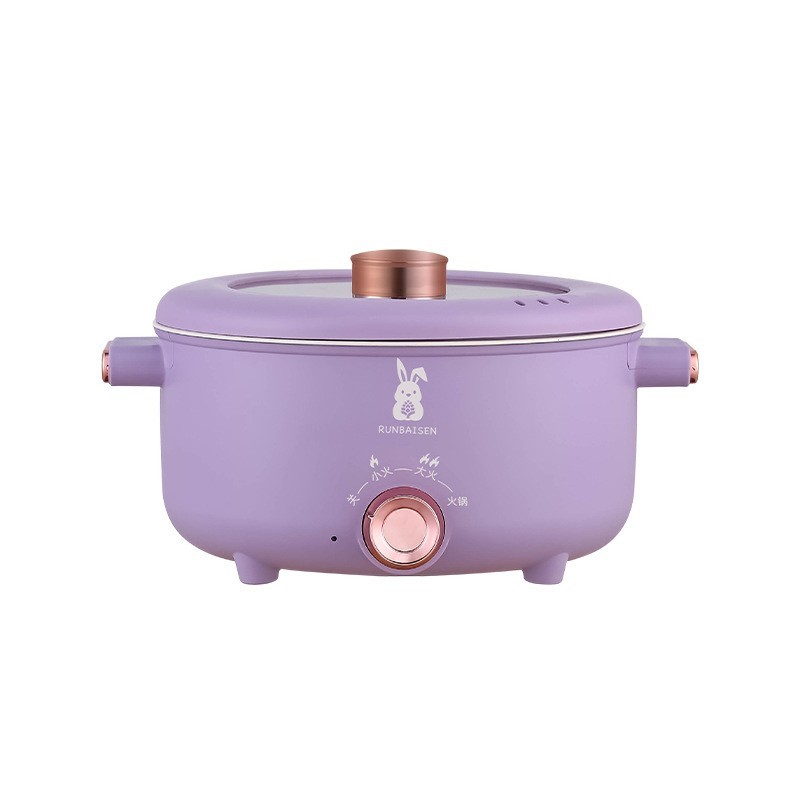 陶瓷柚3.5L电煮锅家用电火锅蒸煮炒菜一体锅大容量电热锅多功能图2