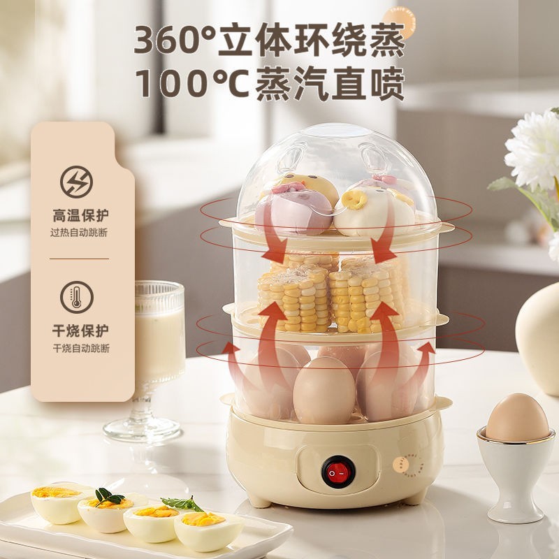 家用蒸蛋器自动断电防干烧多功能煮蛋器学生早餐机蒸蛋羹蒸蛋神器图3