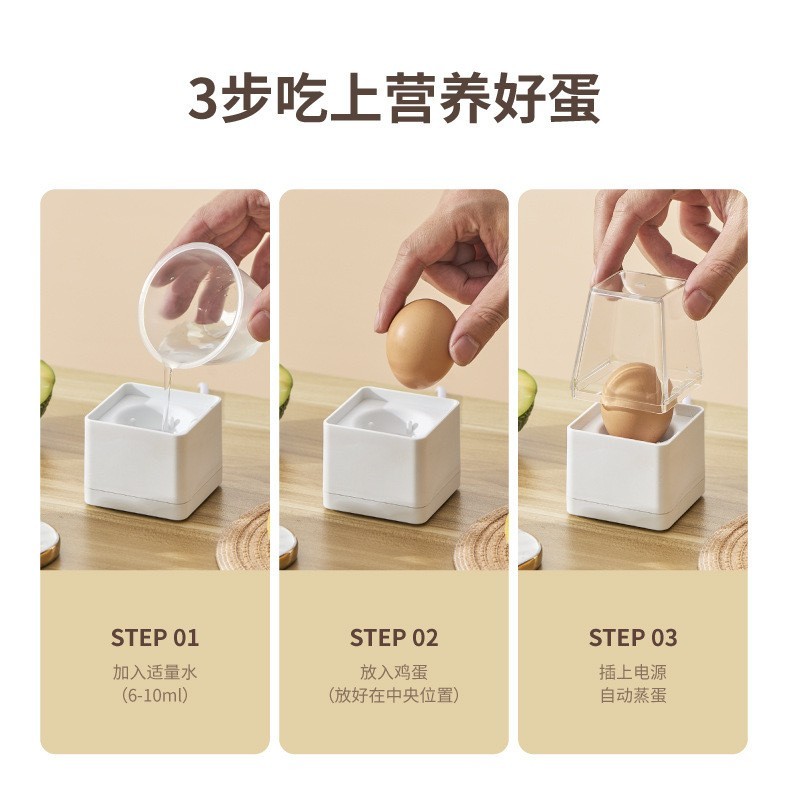 家用小型蒸蛋器宿舍小功率一人2024新款蒸蛋器不锈钢自动断电跨境图3