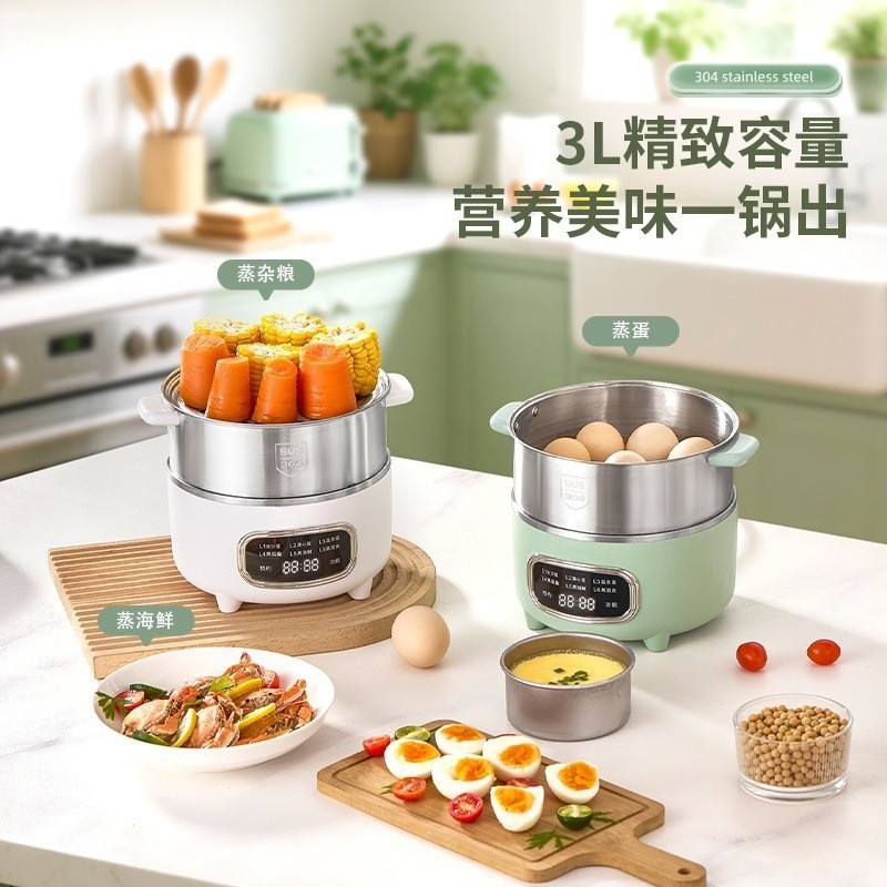 多功能智能蒸蛋器家用小型不锈钢双层煮蛋器电蒸笼自动断电早餐机图4