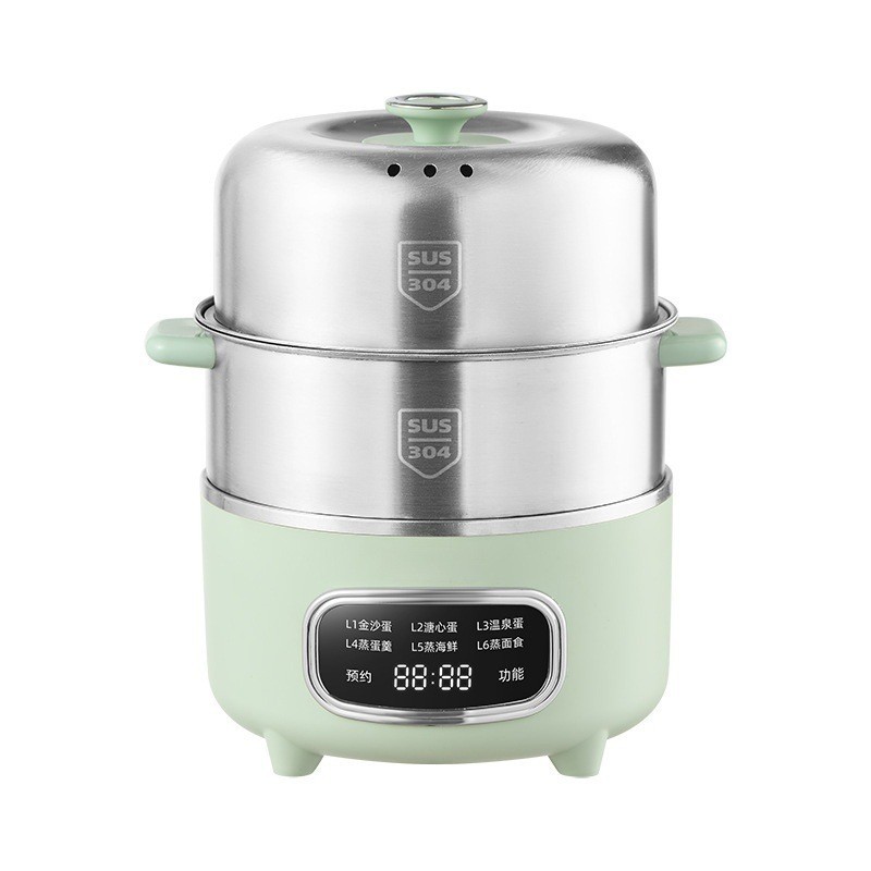 多功能智能蒸蛋器家用小型不锈钢双层煮蛋器电蒸笼自动断电早餐机图3