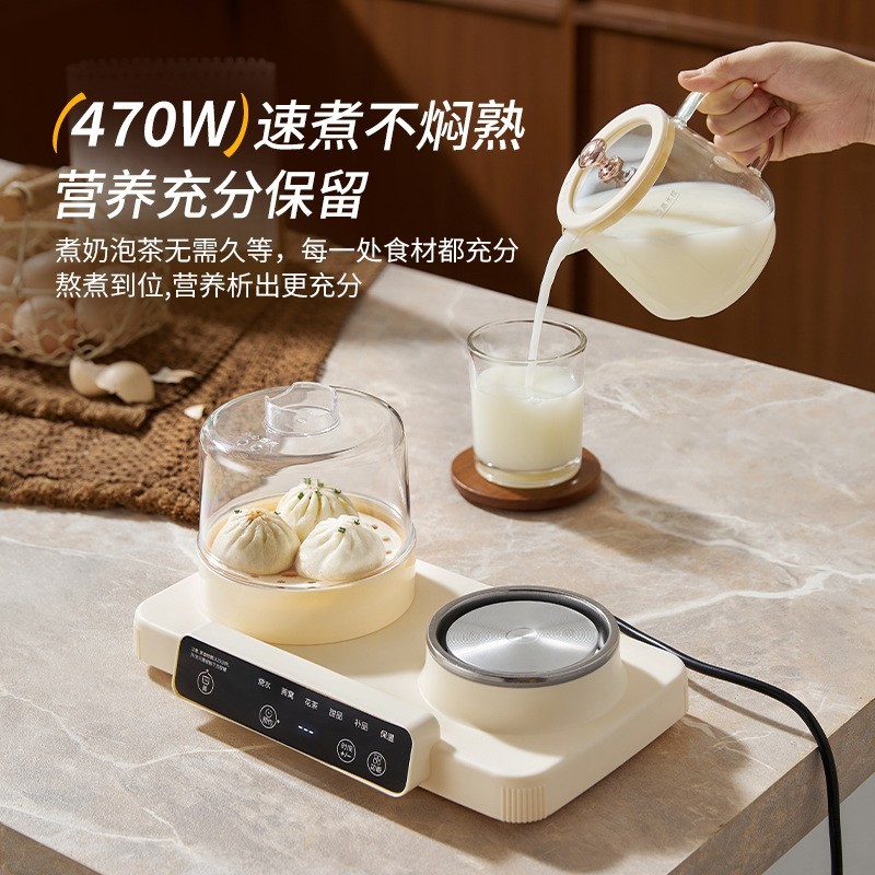 煮茶壶养生壶炖煮一体家用多功能恒温烧水壶办公室玻璃壶身花茶器图2