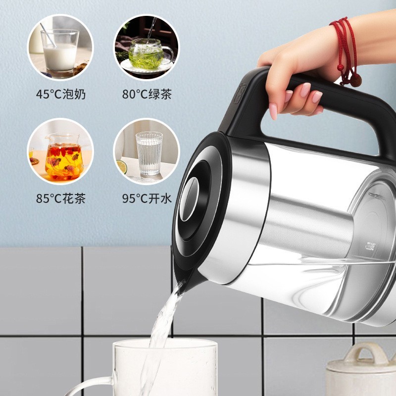 供应外贸跨境玻璃水壶2.0L不锈钢LED灯快速电热水壶恒温烧水壶图3