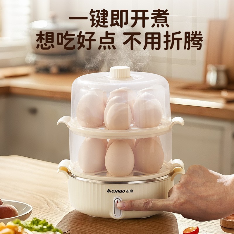 多功能双层煮蛋器家用自动断电蒸蛋器迷你早餐机电蒸锅图2