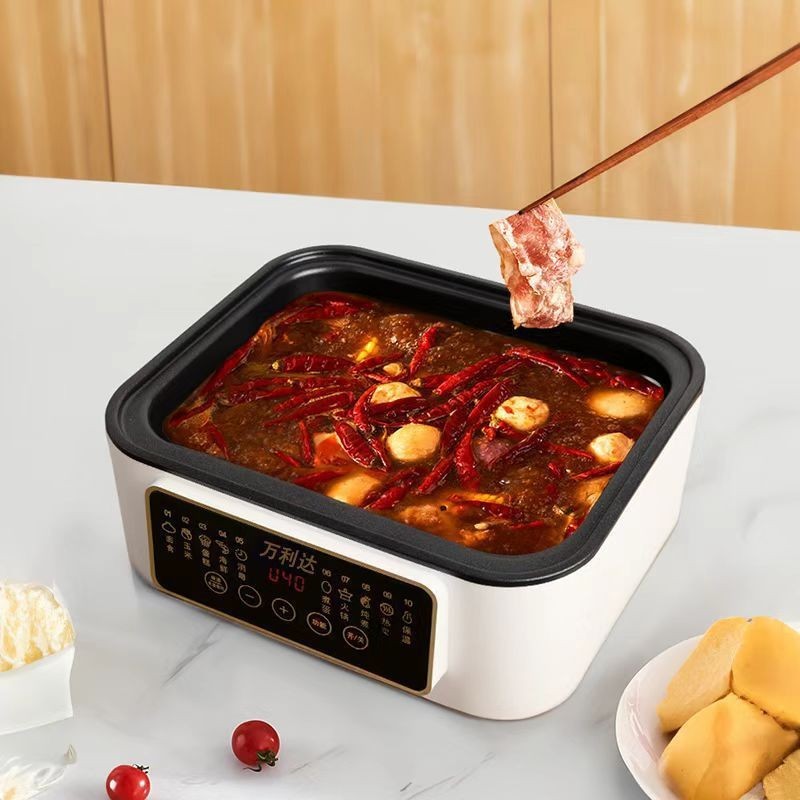 电火锅电蒸锅多功能家用三层定时不锈钢大容量上蒸下煮图3