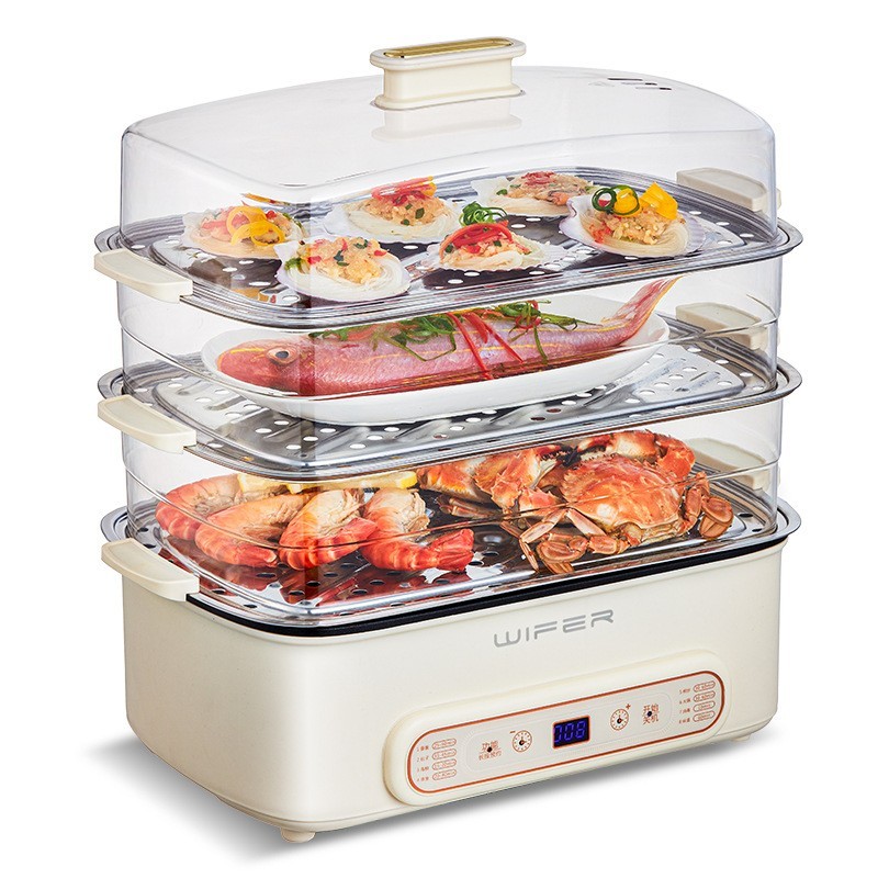 电蒸锅火锅49L家用四层大容量蒸鱼预约蒸煮四合一早餐机图5