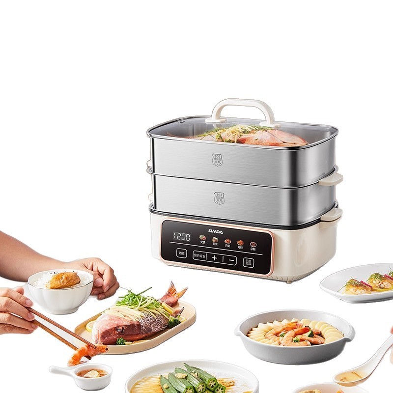 不锈钢电蒸锅家用多功能三层大容量蒸箱电热火锅蒸炖煮一体蒸汽锅图5
