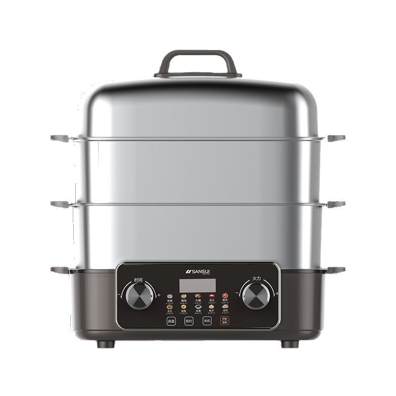电蒸锅家用大容量可放鱼盘多功能预约保温自动断电蒸煮锅图5