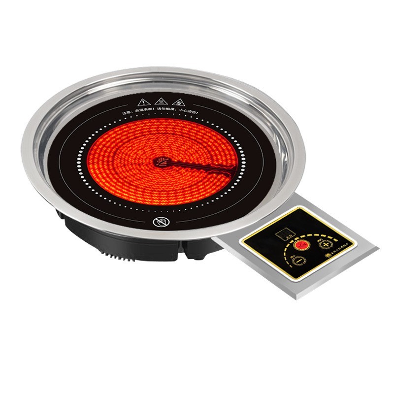 韩式火锅燃气改电陶炉嵌入式圆形商用定制图4