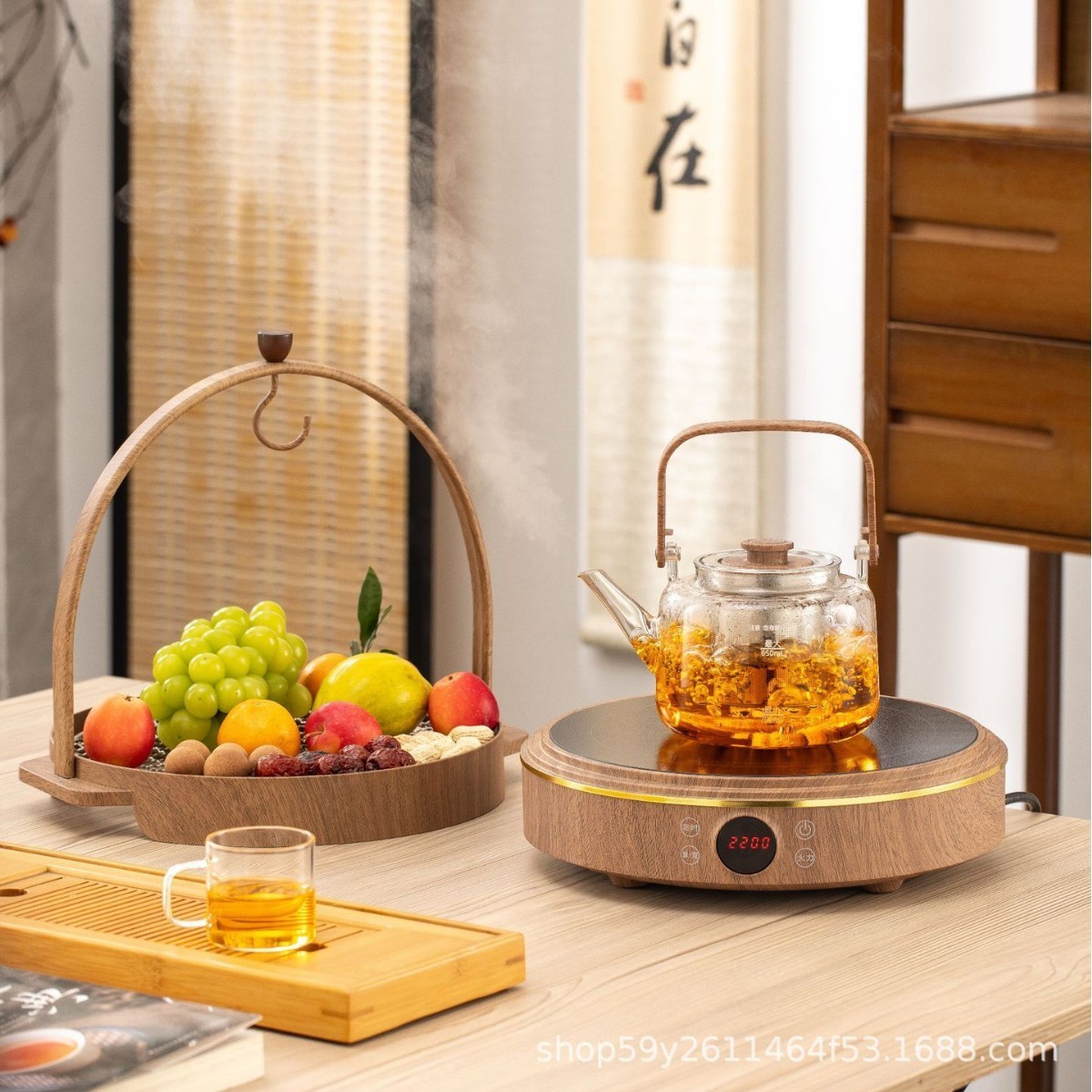 电陶炉围炉煮茶器烧水壶煮茶炉室内多功能电围炉露营便捷圆形炉图4