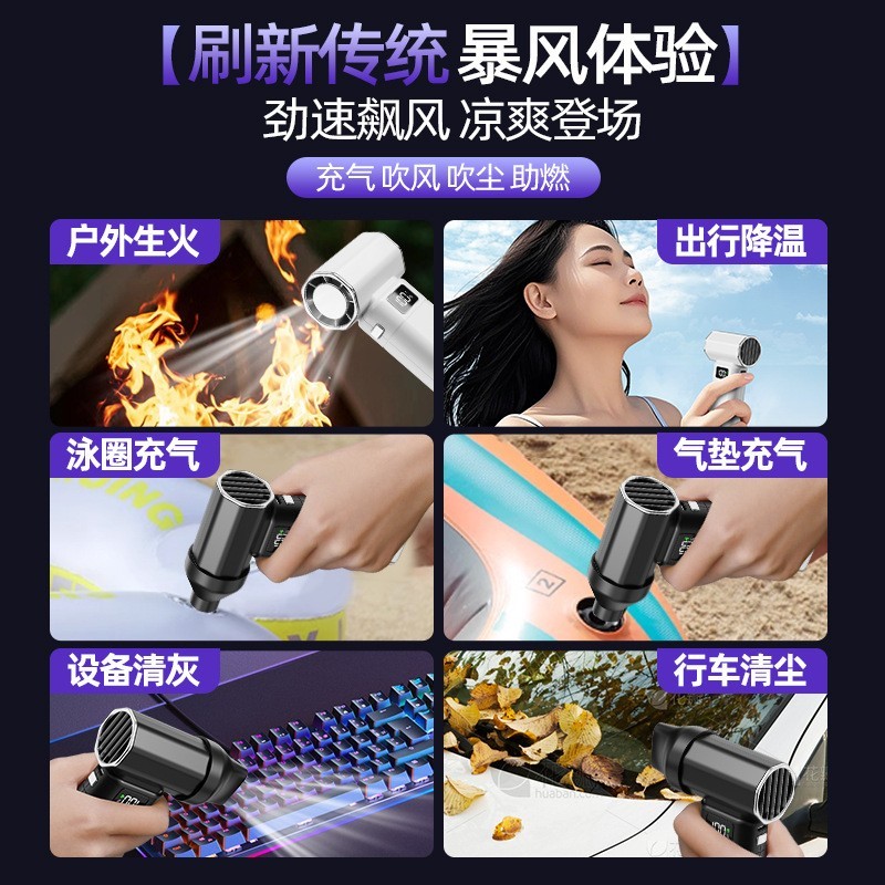 暴力风扇涡轮风扇无刷电机高速吹风机除尘手持吹水吹雪露营小风炮图2