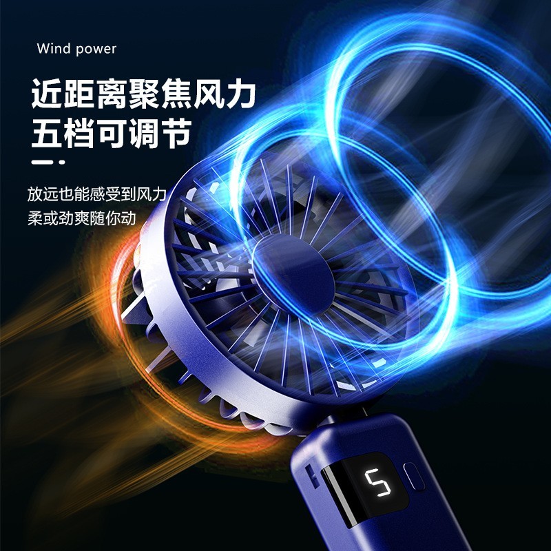 新款折叠桌面户外学生宿舍便携式带底座多档风速迷你小风扇图2