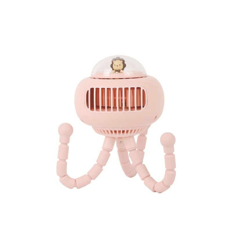 新款桌面挂脖手持便携式小风扇批发迷你充电婴儿车八爪鱼轻音风扇图4